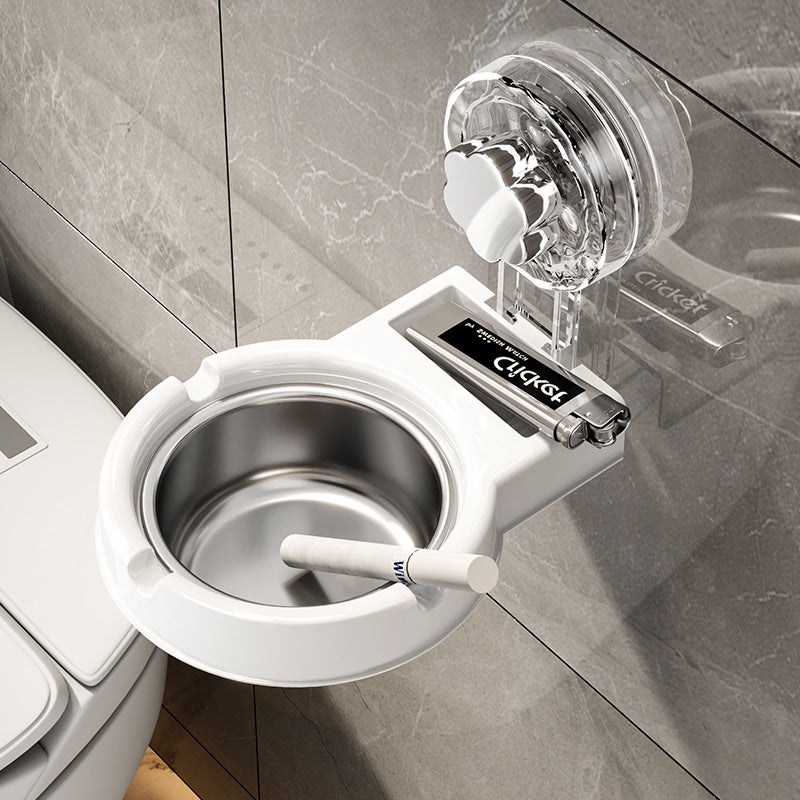 Creative Wall-Mounted Ashtray Household Toilet Bathroom Personalized Stainless Steel Ashtray Hole-Free Simple Ashtray - Image 4